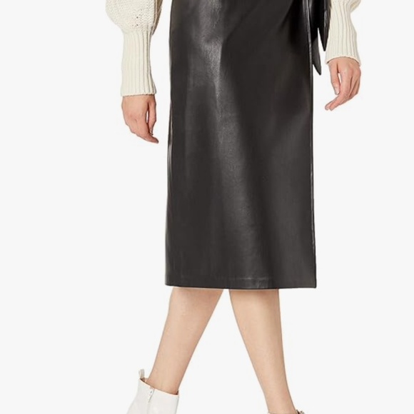 Faux Leather Wrap Skirt - Picture 2 of 4